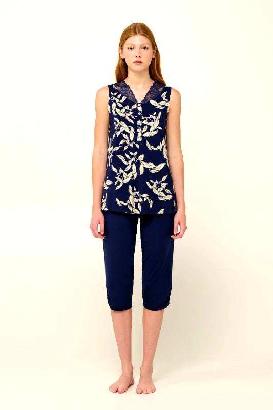 Vamp Vamp Γυναικεία Πυτζάμα Micromodal με Πατιλέτα