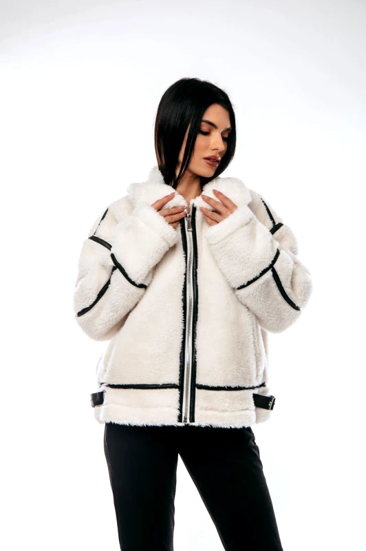 Dress Up JACKET ΓΟΥΝΙΝΟ ΜΕ ΦΕΡΜΟΥΑΡ Άσπρο