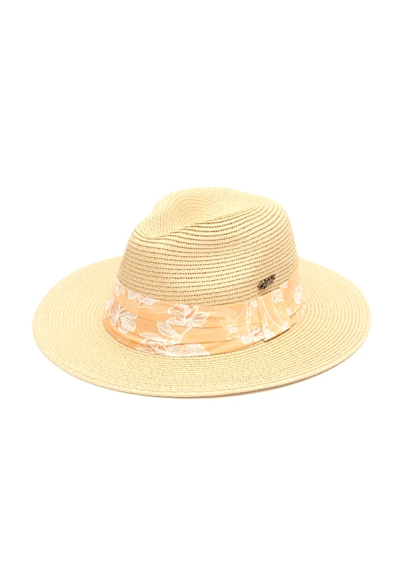 Interhat Beige Panama w/ orange bandanna Μπεζ