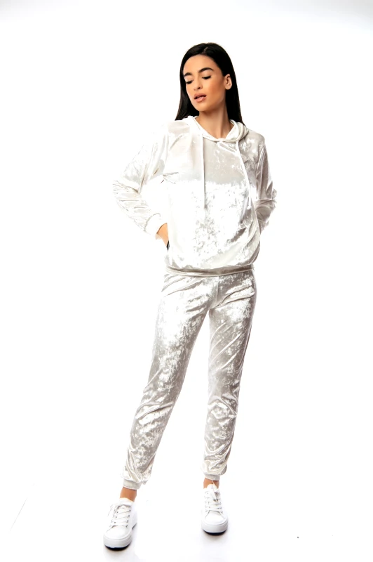 Dress Up ΣΕΤ ΜΠΛΟΥΖΑ & ΠΑΝΤΕΛΟΝΑ ΒΕΛΟΥΤΕ ΜΕ ΛΑΣΤΙΧΟ ΣΤΟ ΠΟΔΙ Ασπρο