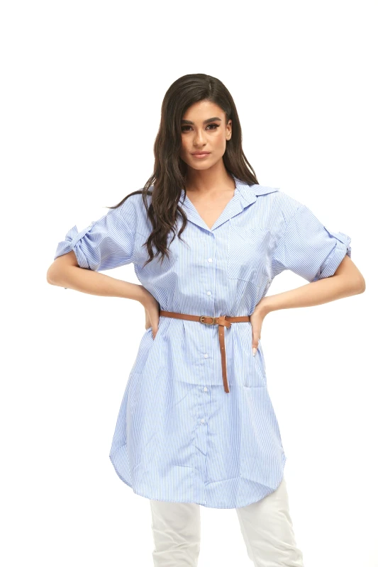 Boutique ΠΟΥΚΑΜΙΣΟΦΟΡΕΜΑ ΜΕ ΓΥΡΙΣΤΟ ΜΑΝΙΚΙ Σιέλ