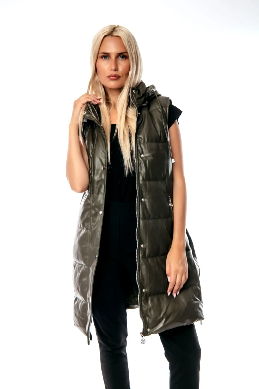 Dress Up ΑΜΑΝΙΚΟ ΜΠΟΥΦΑΝ ΜΑΚΡΥ ΜΕ ΚΟΥΚΟΥΛΑ ΔΕΡΜΑΤΙΝΗ ΧΑΚΙ Χάκι