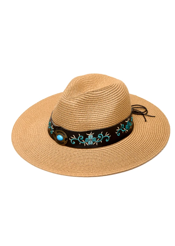 Interhat Brown Panama w/ Boho Details Μπεζ