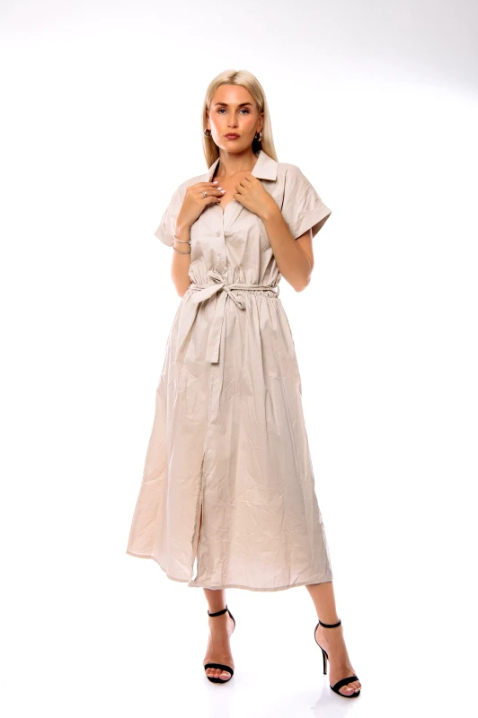Dress Up ΦΟΡΕΜΑ ΜΑΚΡΥ ΜΕ ΖΩΝΗ ΜΠΕΖ Μπεζ