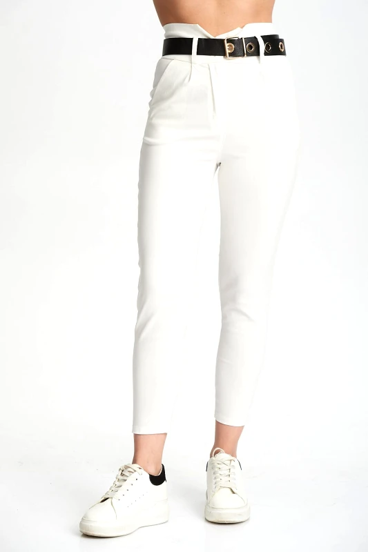 New Collection ΠΑΝΤΕΛΟΝΙ ΜΕ ΖΩΝΗ ΑΣΠΡΟ Άσπρο