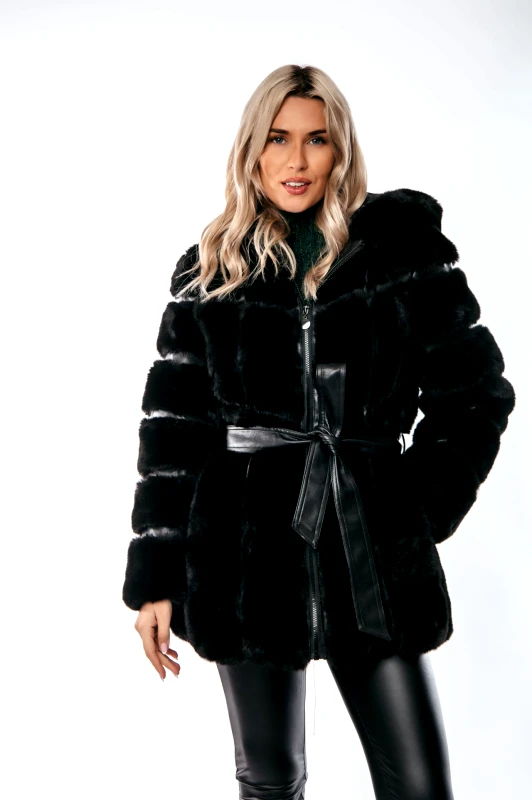 Dress Up ΜΠΟΥΦΑΝ ΓΟΥΝΙΝΟ ΜΕ ΚΟΥΚΟΥΛΑ ΚΑΙ ΖΩΝΗ Μαύρο
