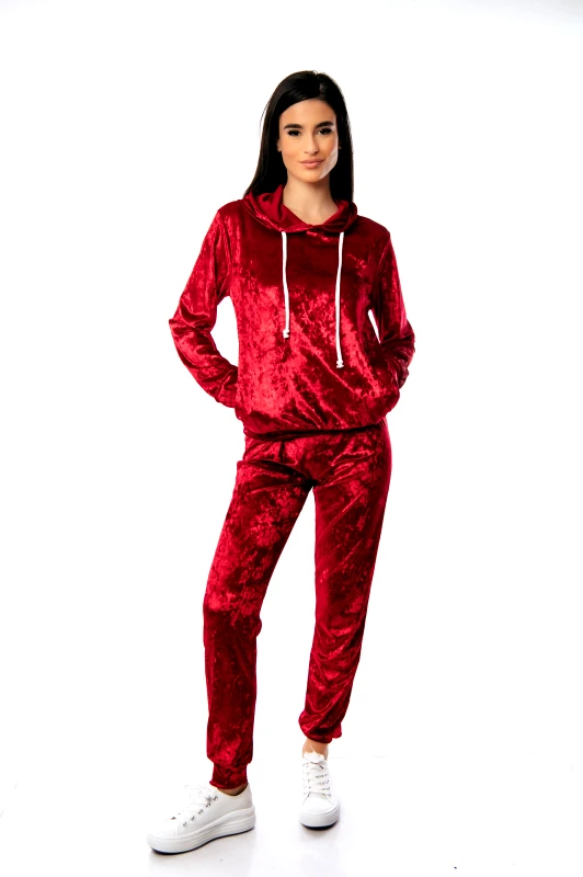 Dress Up ΣΕΤ ΜΠΛΟΥΖΑ & ΠΑΝΤΕΛΟΝΑ ΒΕΛΟΥΤΕ ΜΕ ΛΑΣΤΙΧΟ ΣΤΟ ΠΟΔΙ Κοκκινο