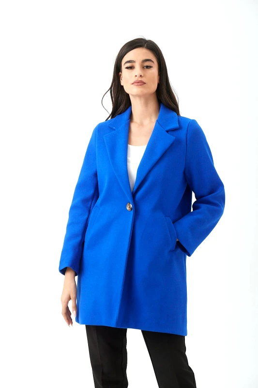 Ths ΗΜΙΠΑΛΤΟ ΜΕ ΚΟΥΜΠΙ ΚΑΙ ΤΣΕΠΕΣ ΜΠΛΕ ΡΟΥΑ Μπλε ρουά