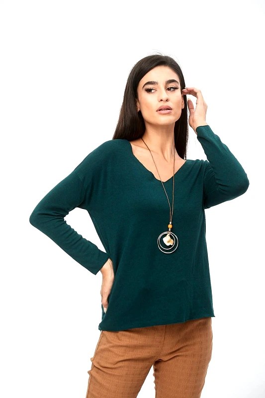 Dress Up ΜΠΛΟΥΖΑ ΠΛΕΚΤΗ ΜΕ ΒΕ ΚΑΙ ΚΡΕΜΑΣΤΟ Μαύρο