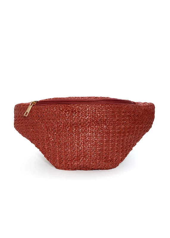 Interhat Straw belt bag in orange Πορτοκαλί