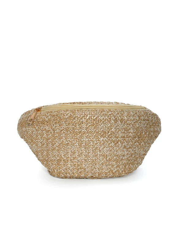 Interhat Straw belt bag in beige Μπεζ