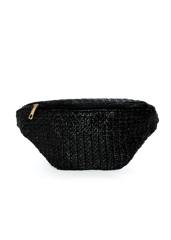 Interhat Straw belt bag in black Μαύρο