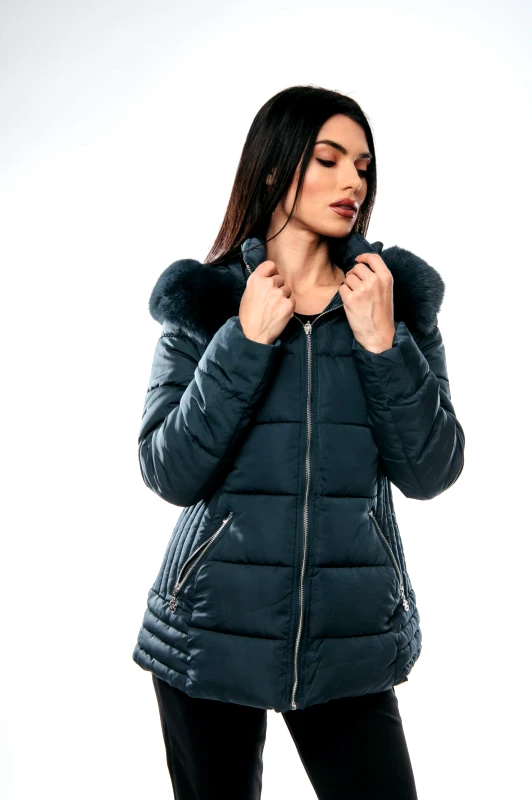 Dress Up ΜΠΟΥΦΑΝ ΚΟΝΤΟ ΜΕ ΚΟΥΚΟΥΛΑ ΠΟΥ ΑΦΑΙΡΕΙΤΑΙ Πετρόλ