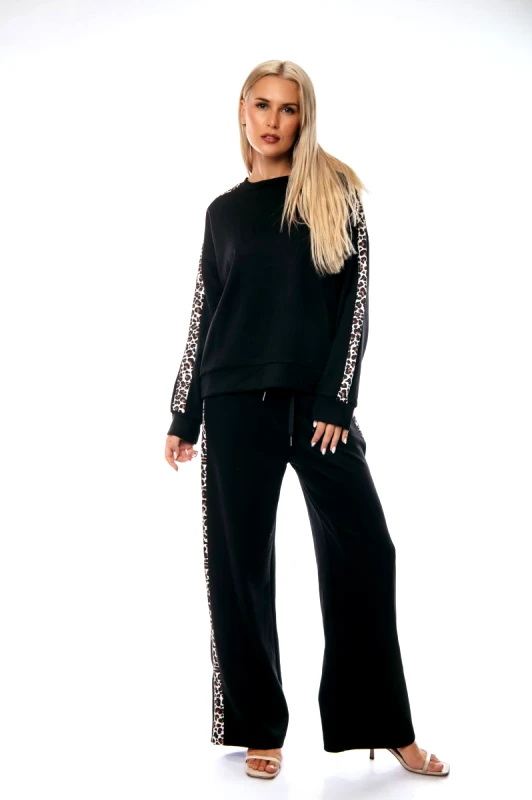 Dress Up ΣΕΤ ΤΟΠ ΜΕ ΠΑΝΤΕΛΟΝΑ ΛΕΟΠΑΡ ΜΑΥΡΟ Μαύρο
