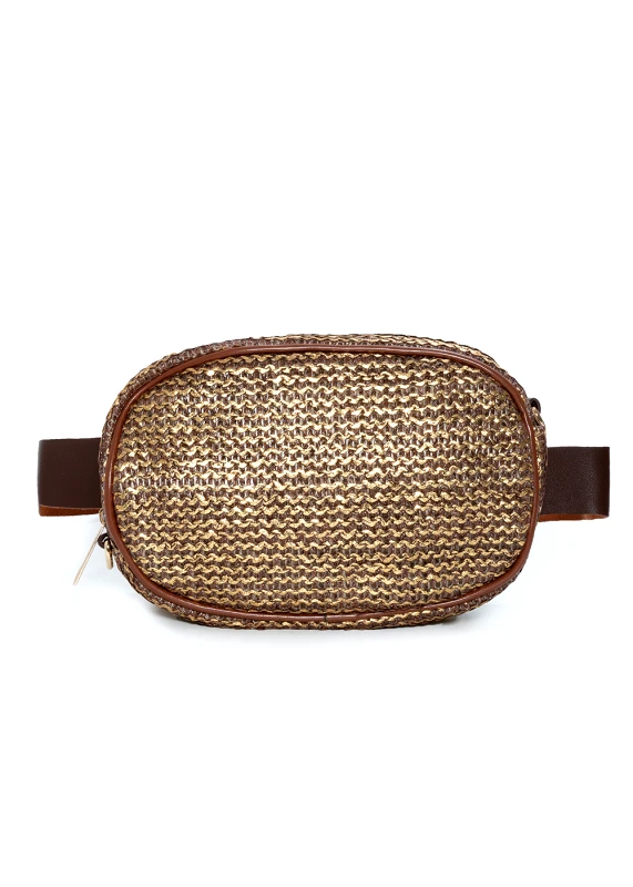 Interhat Straw small belt bag in brown rose gold Χρυσό