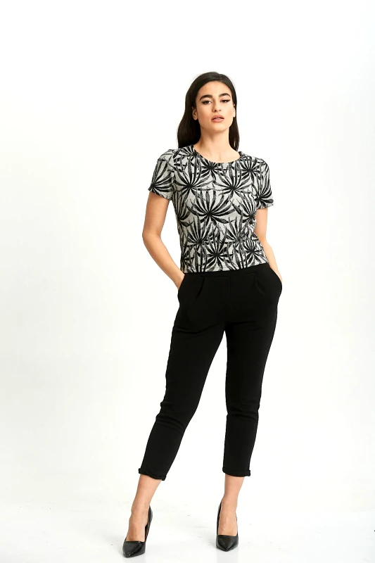 Just Top ΜΠΛΟΥΖΑ ΖΑΚΑΡ ΜΕ ΦΟΙΝΙΚΕΣ Γκρι