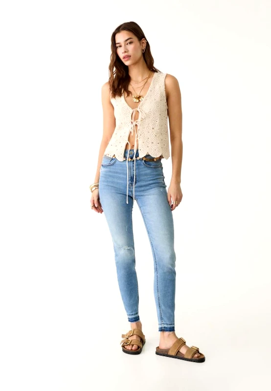 Stradivarius Stradivarius D09 Τζιν Παντελόνι Skinny Super High Waist Γαλάζιο 32