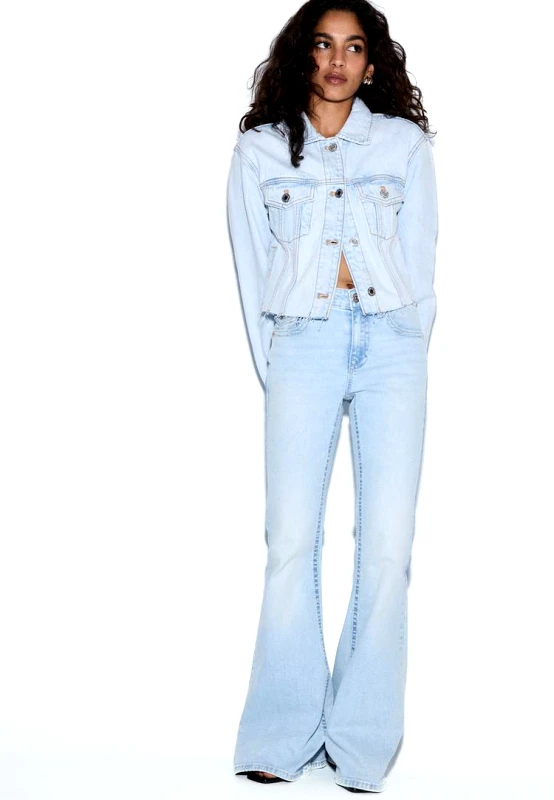 Stradivarius Stradivarius Denim Τζάκετ Γαλάζιο Xs
