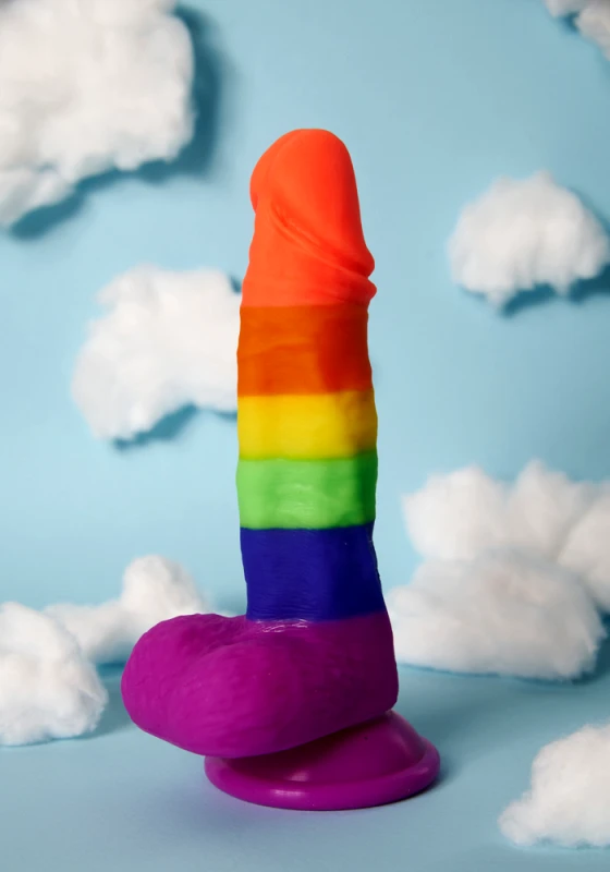 Sweetvibes Ρεαλιστικό ομοίωμα πέους Rainbow Lover με βεντούζα - Πολύχρωμο