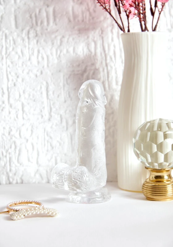 Sweetvibes Ρεαλιστικό ομοίωμα πέους GLAZED CRYSTAL με βεντούζα - Διάφανο