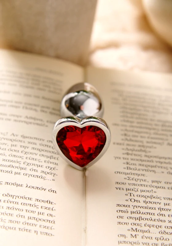 Sweetvibes Μεταλλική πρωκτική σφήνα AfterDark με διακοσμητικό διαμάντι καρδιά Small - Ασημί