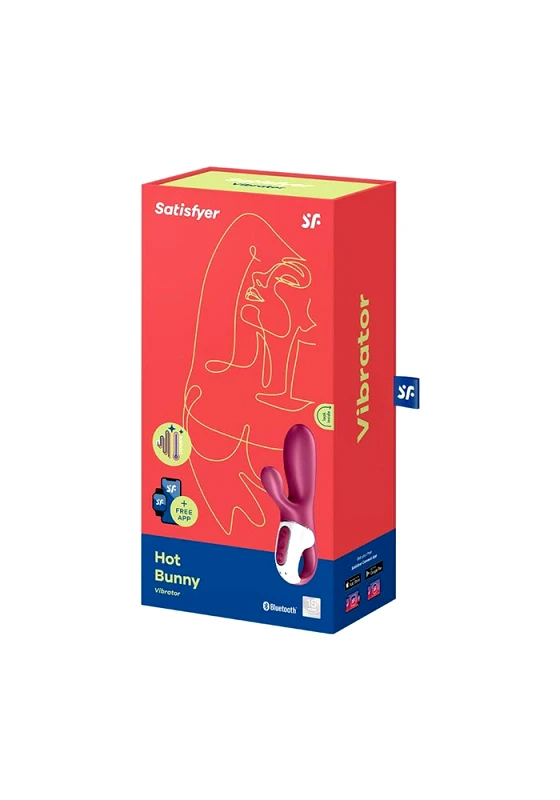 Sweetvibes Δονητής Rabbit Satisfyer Hot Bunny με APP - Μπορντώ