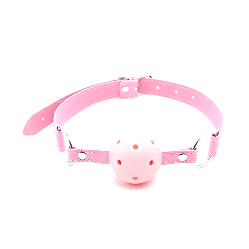 Sweetvibes Φίμωτρο δερματίνη LATETOBED Ball Gag Breathable Asjustable Ball 4,5 cm - ροζ