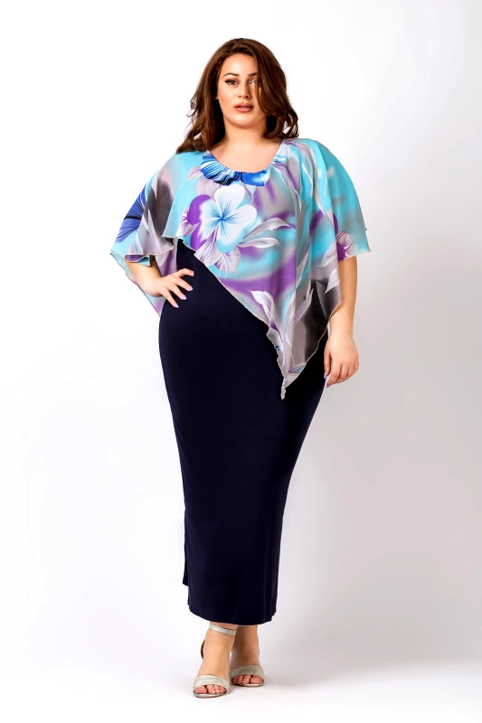 JUCITA Φόρεμα Maxi με Εμπριμέ Τουνίκ Luisa