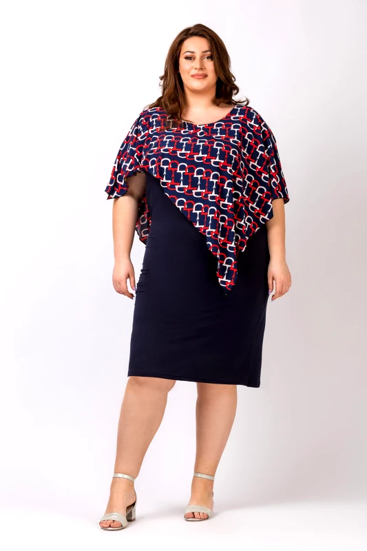 JUCITA Φόρεμα με Εμπριμέ Τουνίκ Iokasti Midi