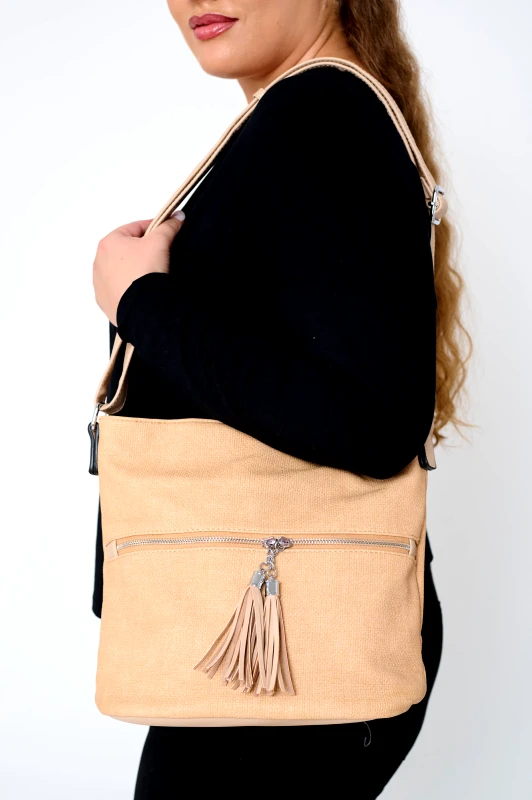 JUCITA Τσάντα Ώμου Elli Μπεζ