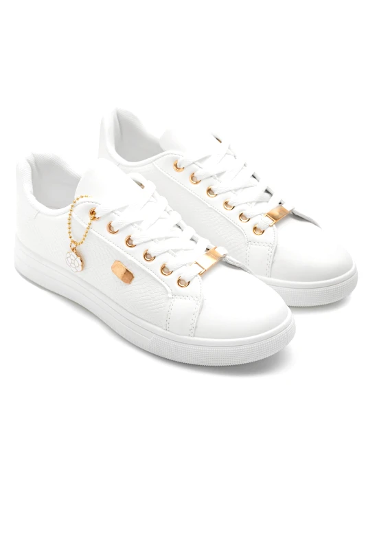 JUCITA Sneakers με Μεταλλικές Λεπτομέρειες Effie Λευκό