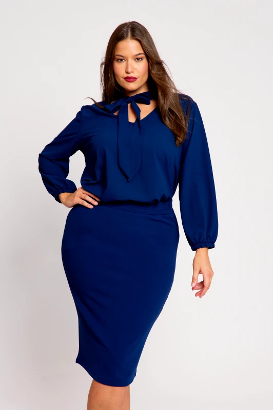 JUCITA Πουκαμίσα Με Γραβάτα Sasa Μπλε