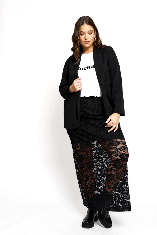 JUCITA Μάξι Φούστα Δαντέλα με Φόδρα Elina