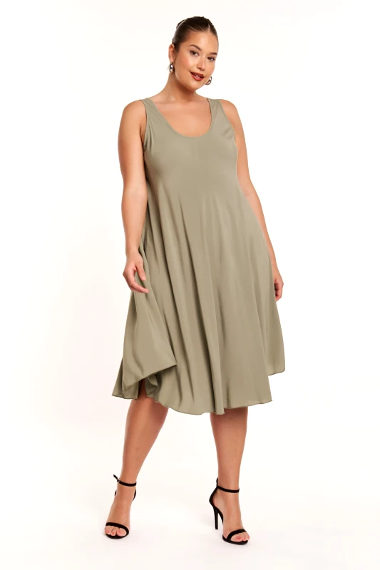 JUCITA Φόρεμα σε Άλφα γραμμή Vitta Λαδί