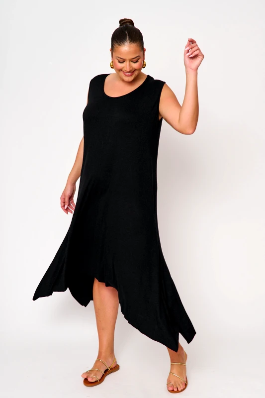 JUCITA Φόρεμα σε Άλφα γραμμή Sanny Μαύρο