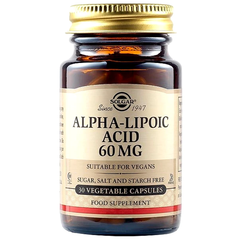 Solgar Solgar Alpha Lipoic Acid 60mg, 30 Φυτικές Κάψουλες