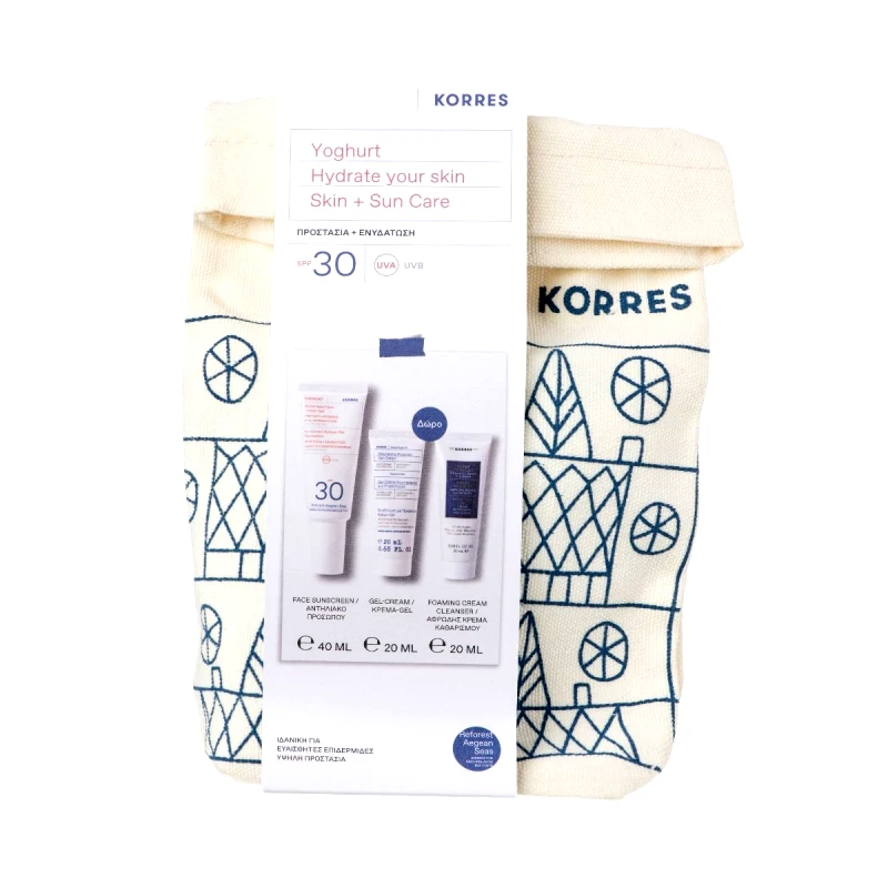 Korres Korres Promo Yoghurt Hydrate Your Skin με Αντηλιακή Κρέμα Προσώπου SPF30 40ml, Ενυδατική Gel Cream 20ml & Foaming Cleanser 20ml