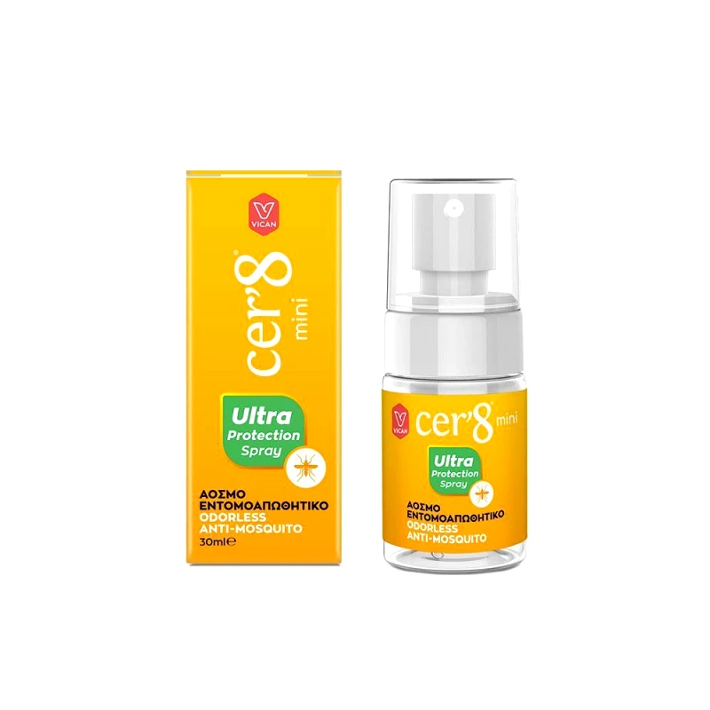 Vican Vican Cer'8 Mini Ultra Protection Άοσμο Αντικουνουπικό Spray, 30ml