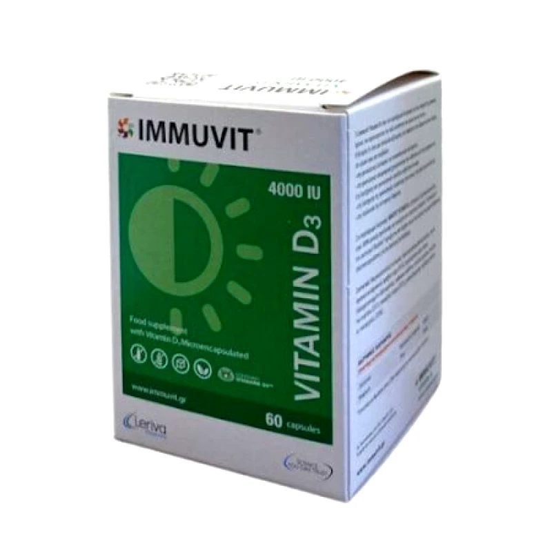 Leriva Pharma Leriva Immuvit Vitamin D3 4000 IU 60 Κάψουλες