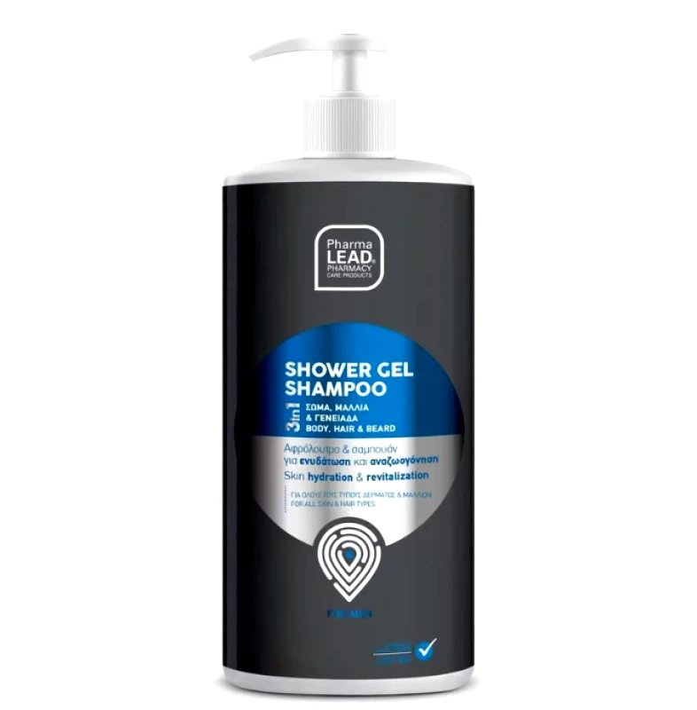 Vitorgan Pharmalead Men Shower Gel Shampoo 3in1 για Σώμα, Μαλλιά & Γενειάδα, 1000ml