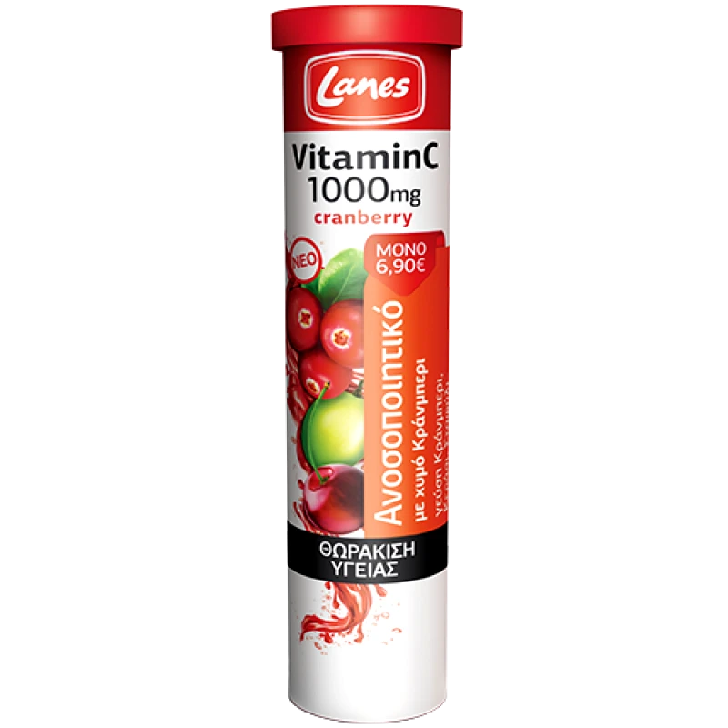 Lanes LANES Βιταμίνη C 1000mg & Cranberry 20 eff tabs