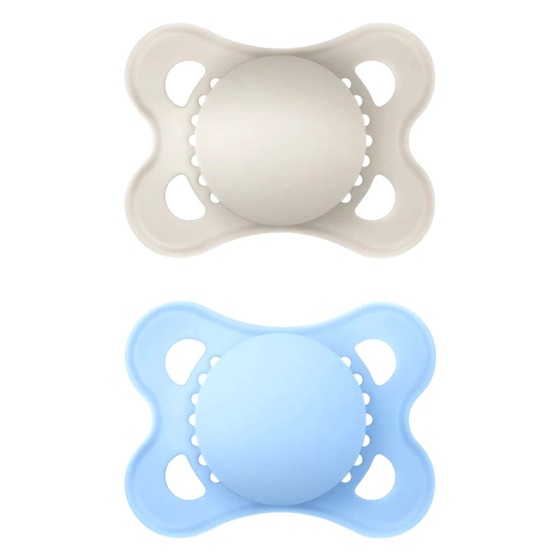 MAM MAM Πιπίλα Colours of Nature Σιλικόνης 2-6 Μηνών Γκρι-Μπλε, 2τμχ