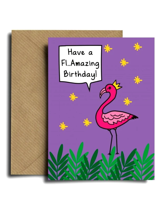 Spread The Magic Spread The Magic Ευχετήρια Κάρτα Birthday Flamingo
