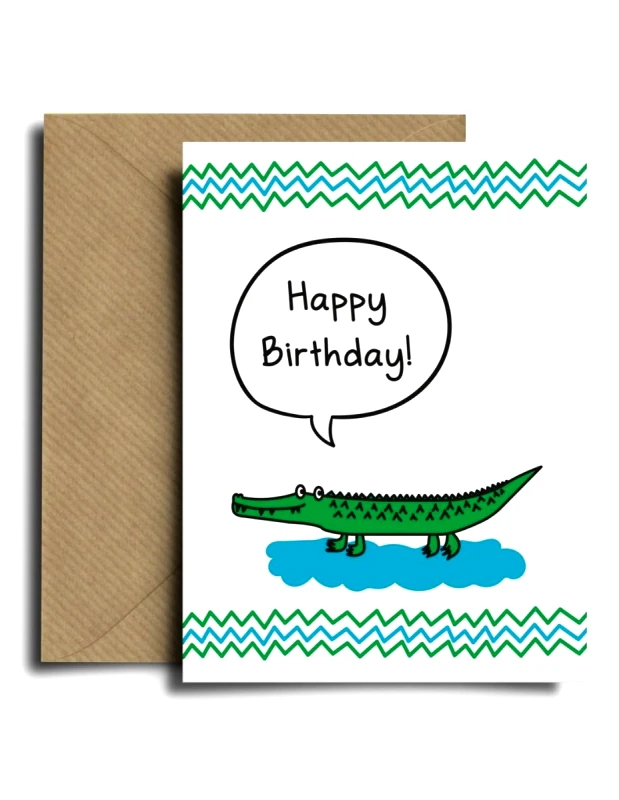 Spread The Magic Spread The Magic Ευχετήρια Κάρτα Birthday Crocodile