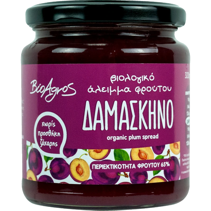 Βιοαγρός Βιοαγρός Bio Άλειμμα Φρούτου Δαμάσκηνο χωρίς ζάχαρη 320g