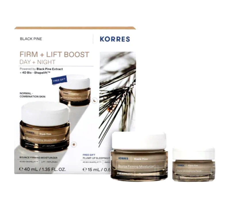 Korres Korres Promo Firm & Lift Boost Black Pine Bounce Firming Moisturizer Κρέμα Ημέρας για Κανονικές-Μικτές Επιδερμίδες, 40ml & ΔΩΡΟ Plump-Up Sleeping Facial Κρέμα Νυκτός, 15ml