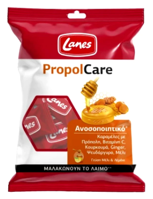 Lanes Lanes PropolCare Καραμέλες Μέλι & Λεμόνι 54gr