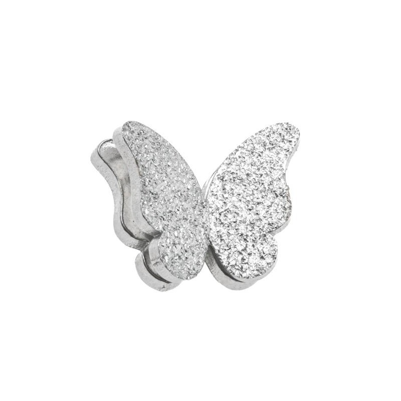 Borghetti Pharma Borghetti Pharma Stainless Steel Σκουλαρίκια Γκλίτερ Πεταλούδα Ασημί, 1 ζευγάρι