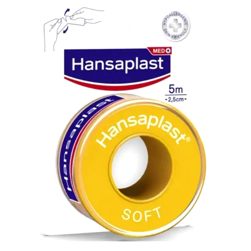 Hansaplast Hansaplast Αυτοκόλλητη Επιδεσμική Ταινία Soft 2,5cm x 5m