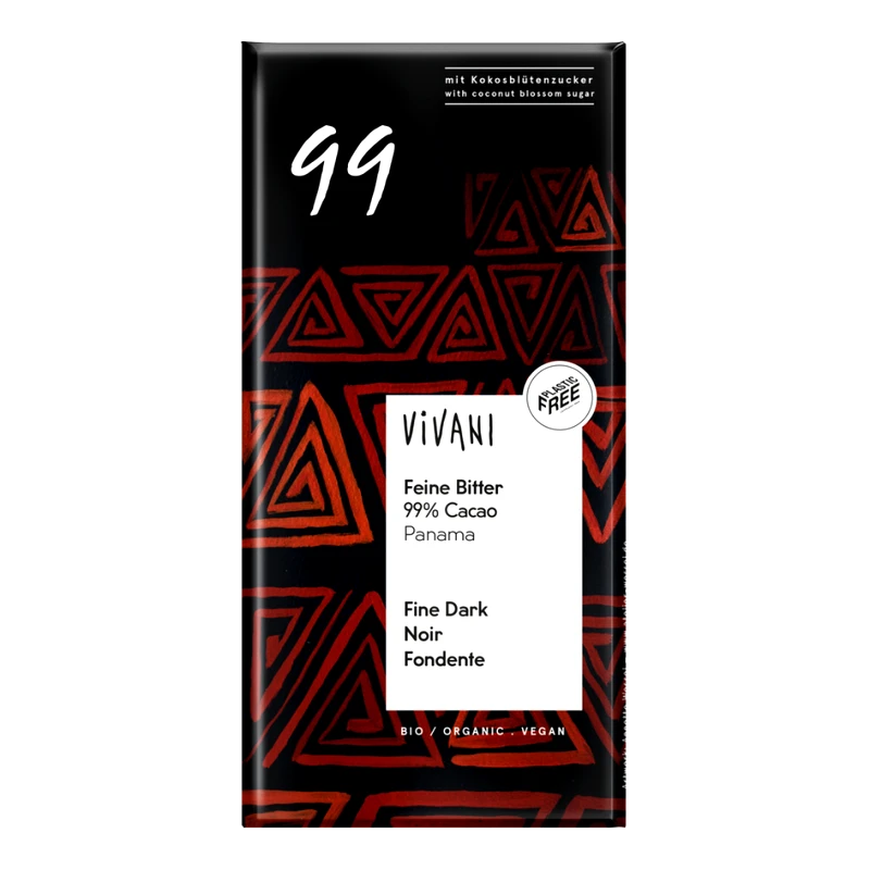 Vivani Vivani Bio Σοκολάτα Μαύρη 99% Κακάο 80g